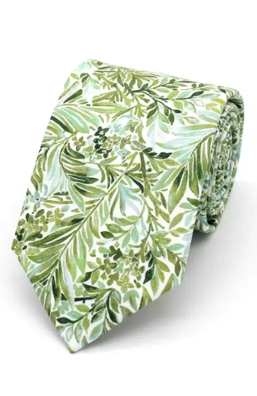 Tie Made With Liberty Fabric - 'Wallace Garden' - Sage