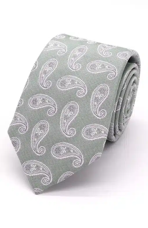 Classic Paisley Silk Tie - Sage