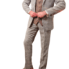 Marc Darcy Silver Kris Suit with Tan Waistcoat