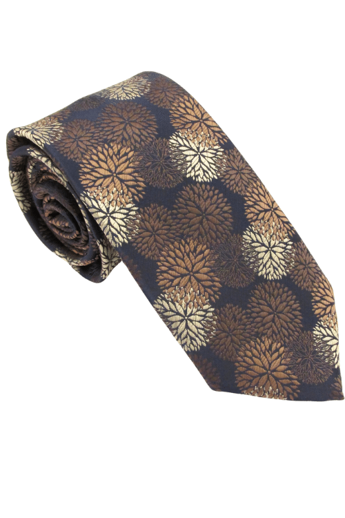 Brown Geometric Patterned Tie