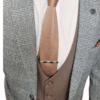 Marc Darcy Silver Kris Suit with Tan Waistcoat